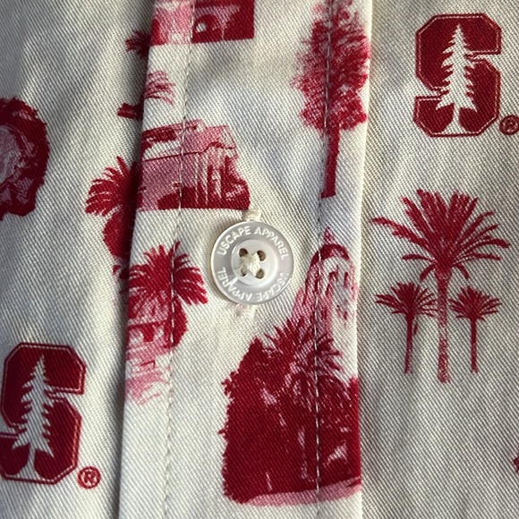 USCAPE X Mayor Stanford University button up shirt screen print short sleeves XL - Picture 5 of 11